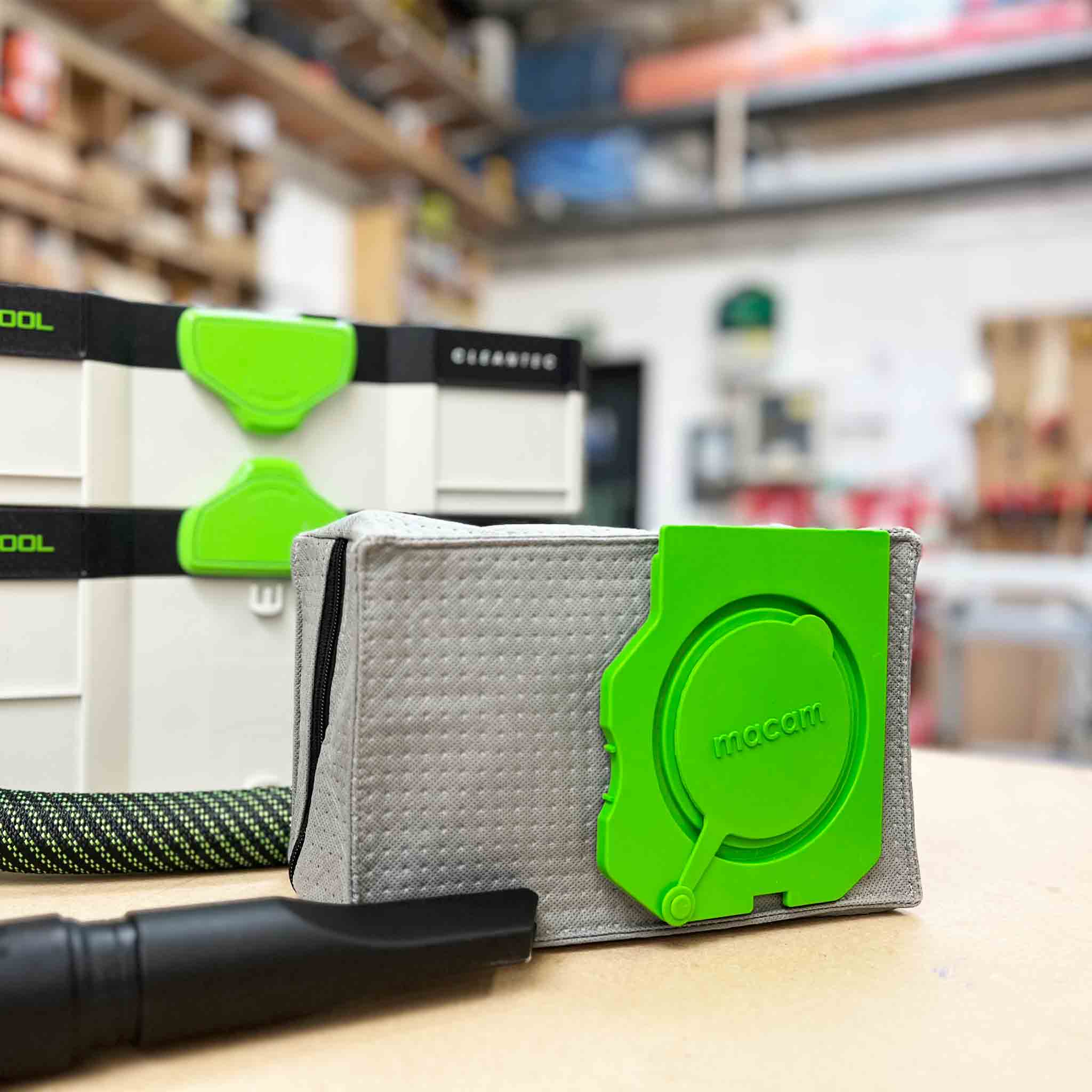 Reusable dust bag for Festool CTL SYS fitted inside the dust extractor