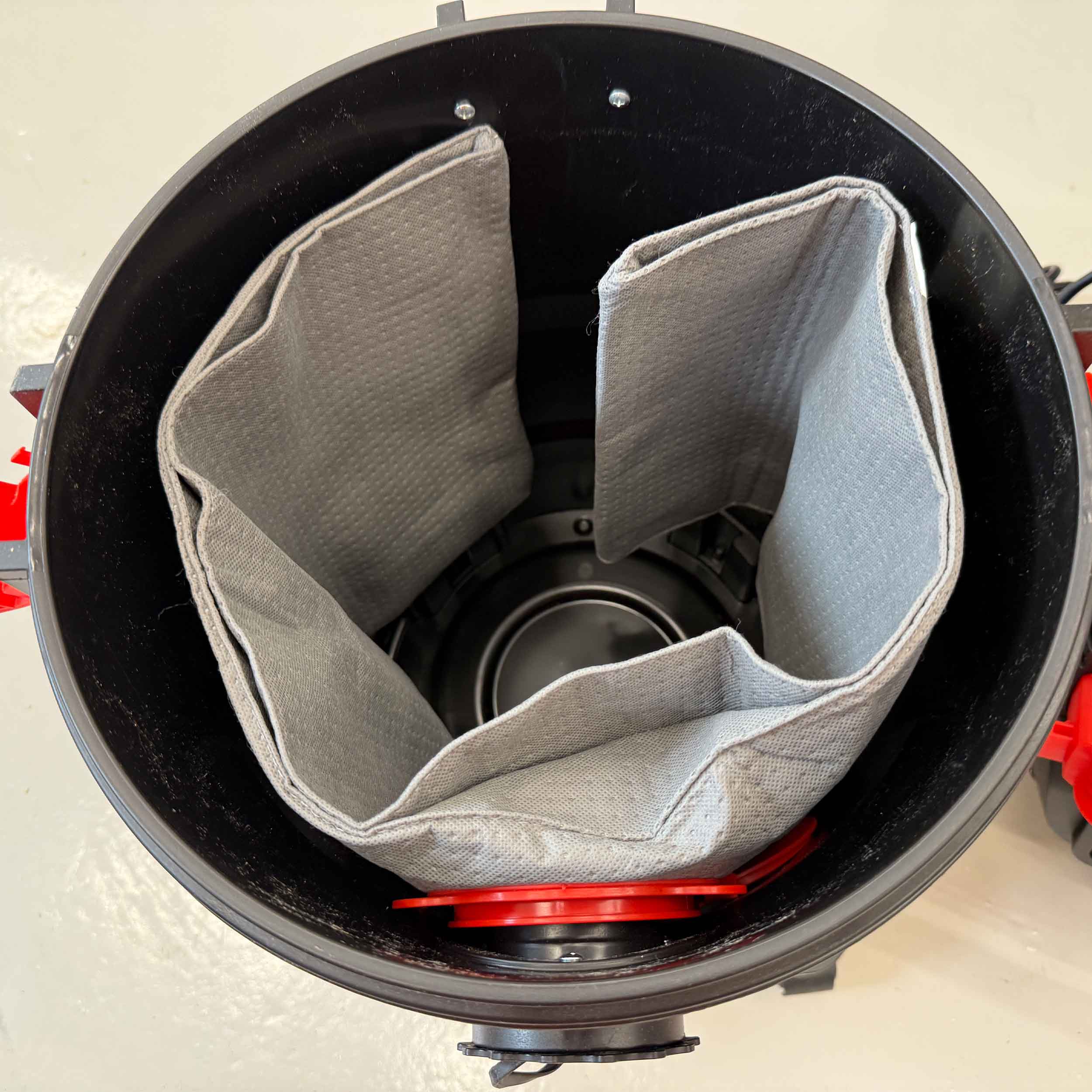 Reusable dust bag for Trend T33 fitted inside the dust extractor